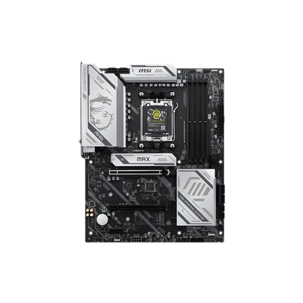Pilt MSI MAG X870E GAMING MAX WIFI | Processor family AMD | Processor socket AM5 | DDR5 | Supported hard disk drive interfaces SATA, M.2 | Number of SATA connectors 4