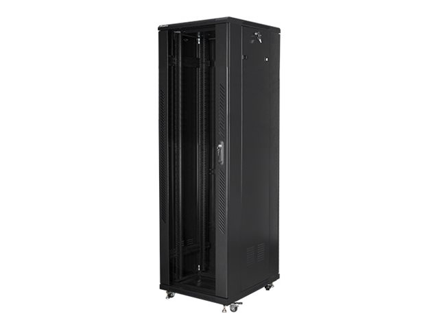 Pilt Lanberg Rack cabinet 19" free-standing 42U/600x1000 (flat pack) with mesh door lCD V2, black | Lanberg