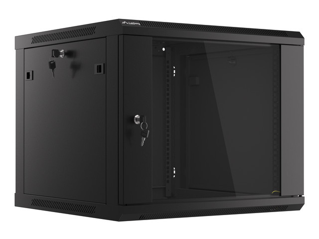 Pilt Lanberg | Rack cabinet 19" wall-mount 9U/600x600 (flat pack) V2 | WF01-6609-10B | Black
