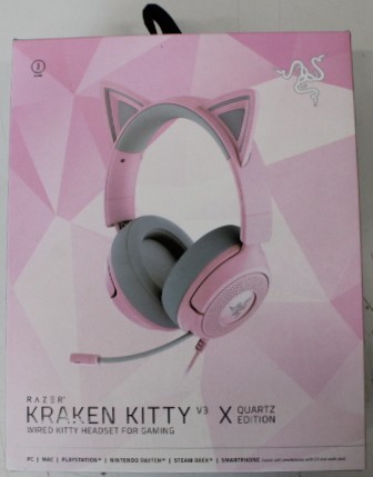 Pilt SALE OUT. Razer Kraken Kitty V3 X Headset, Quartz | SALE OUT. Razer Gaming Headset | Kraken Kitty V3 X | Wired | Over-Ear | Microphone | Quartz | DEMO | Warranty 24 month(s)