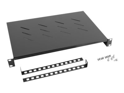 Pilt Lanberg 19" fixed shelf 1U/483x300mm, max load capacity up to 25kg | AK-1004-B | Black