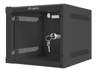 Pilt Lanberg | Rack cabinet 10" wall-mount 4U/280x310 (flat pack) with glass door | WF10-2304-10B | Black