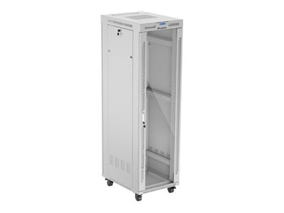 Pilt Lanberg Rack cabinet 19" free-standing 42U/600x800 (flat pack) with glass door lCD V2, grey | Lanberg