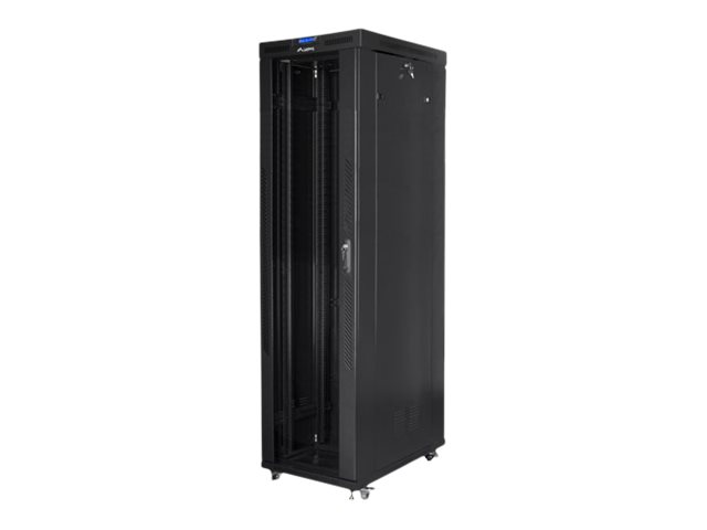 Pilt Lanberg Rack cabinet 19" free-standing 47U/800x1000 (flat pack) with glass door lCD V2, black | Lanberg