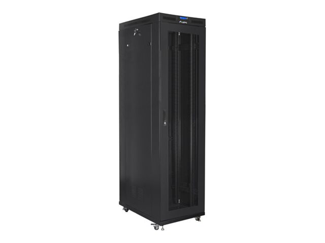 Pilt Lanberg Rack cabinet 19" free-standing 47U/800x1000 (flat pack) with mesh door lCD V2, black | Lanberg