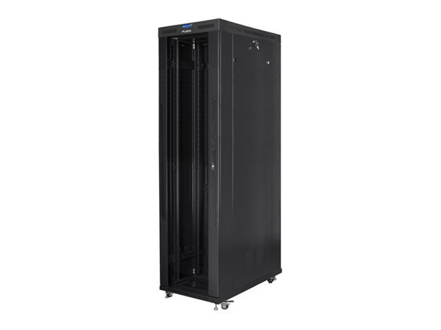 Pilt Lanberg Rack cabinet 19" free-standing 47U/800x1200 (flat pack) with glass door lCD V2, black | Lanberg
