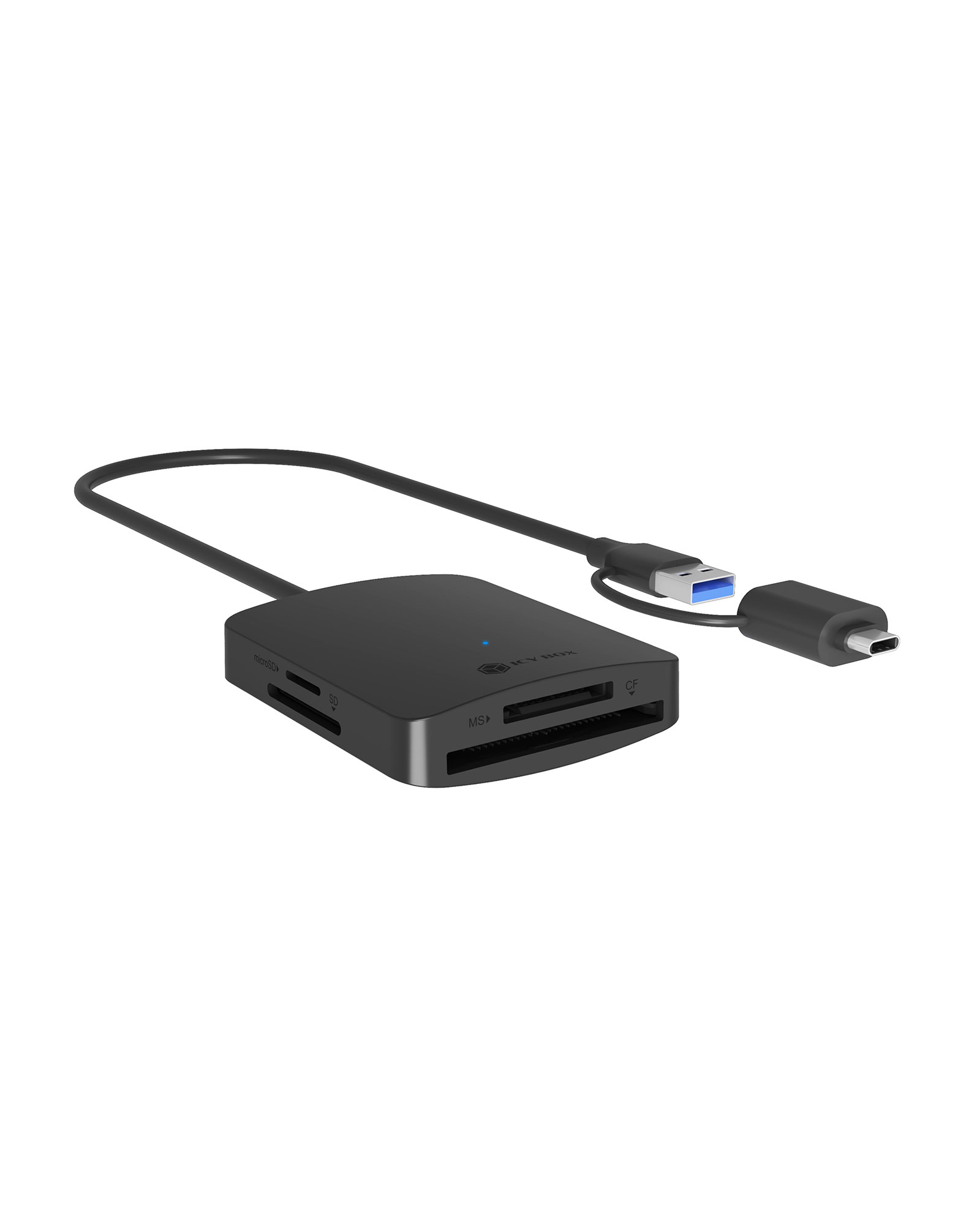 Pilt Raidsonic 4-in-1 Card Reader with USB 3.2 Gen 1 Type-A + Type-C | IB-CR302-CU3