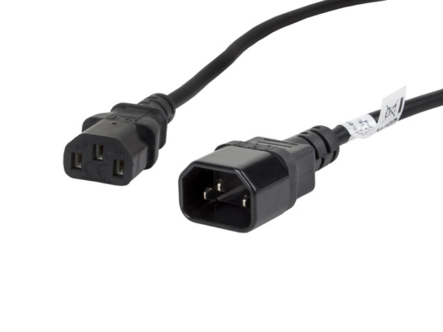 Pilt Lanberg | IEC 320 C13 to C14 Cable | CA-C13E-11CC-0018-BK