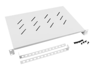Pilt Lanberg 19" fixed shelf 1U/483x300mm, max load capacity up to 25kg | AK-1004-S | Grey