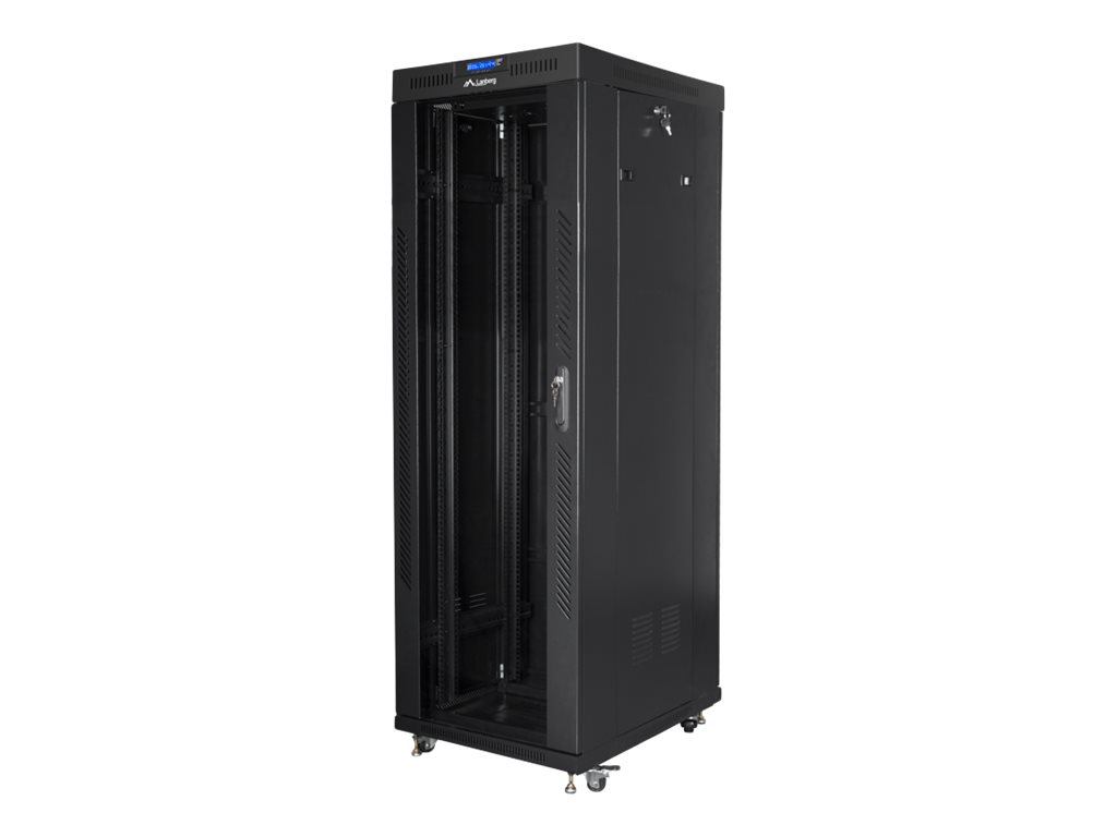 Pilt Lanberg Rack cabinet 19" free-standing 37U/800x1000 (flat pack) with glass door ICD V2, black | Lanberg