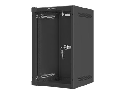Pilt Lanberg | Rack cabinet 10" wall-mount 9U/280x310 (flat pack) with glass door | WF10-2309-10B | Black