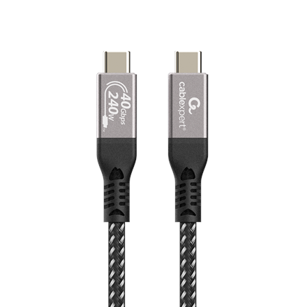 Pilt Cablexpert Premium USB4 Type-C charging and data cable, 40 Gbps, 240 W, 0.5 m | CCBP-USB4-CMCM240-0.5M