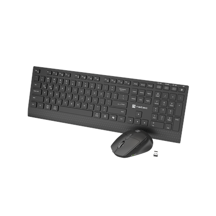 Pilt Natec Keyboard and Mouse | Stringray 2 | Keyboard and Mouse Set | Wireless | US | Black
