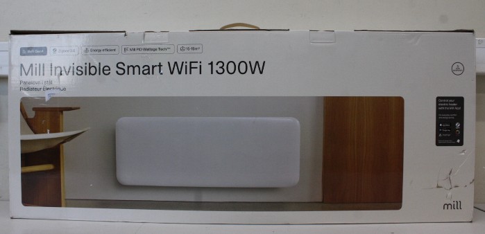 Pilt SALE OUT. Mill PA1300WIFI4 Panel Heater with WiFi Gen 4 1300 W Suitable for rooms 15-19 m² White IPX4 | Mill Invisible Smart WiFi Heater | PA1300WIFI4 | Panel Heater | 1300 W | Suitable for rooms up to 15-19 m² | White | DAMAGED PACKAGING, BIG DENT ON FRONT | IPX4