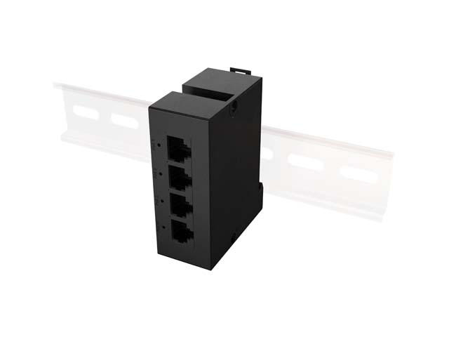 Pilt Lanberg | Switch PoE Extender 1xIn 3xOut Gigabit Ethernet Din Rail BT 90W metal clips | DIN-GE4-BT-90W