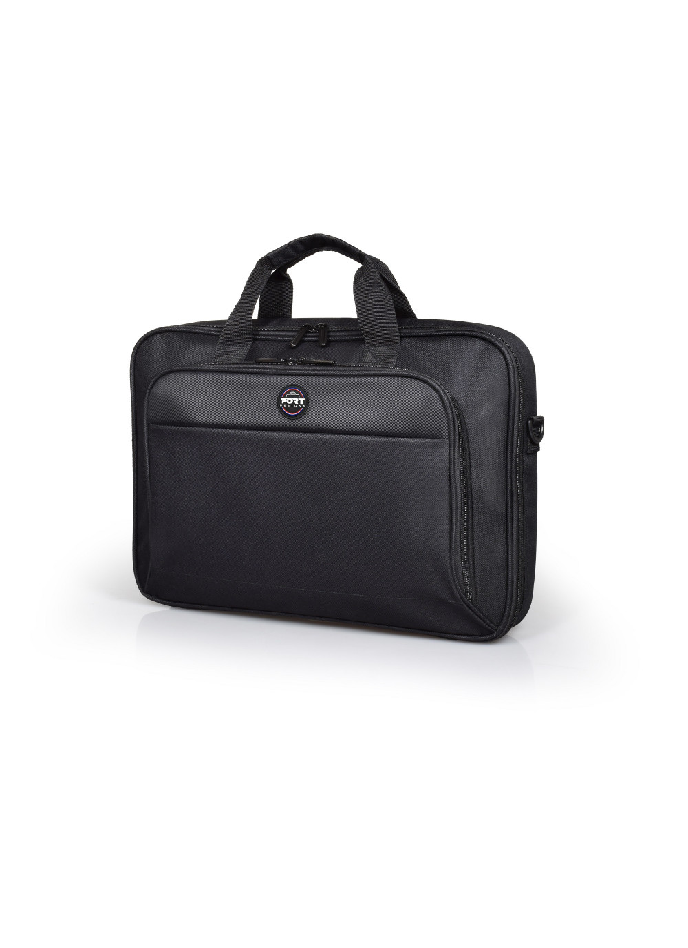 Pilt PORT DESIGNS HANOI II CLAMSHELL 13/14 Briefcase, Black | PORT DESIGNS | Fits up to size  " | Laptop case | HANOI II Clamshell | Notebook | Black | Shoulder strap