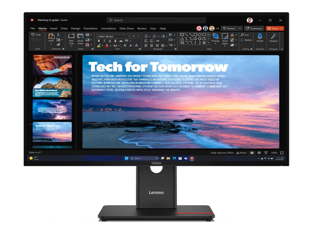 Pilt Lenovo ThinkVision | T27QD-40 | 27 " | IPS | 16:9 | 120 Hz | 4 ms | 2560 x 1440 pixels | 350 cd/m² | HDMI ports quantity 1 | Eclipse black | Warranty 36 month(s)