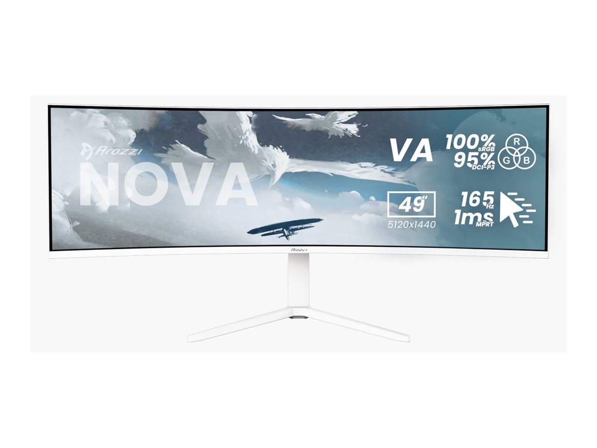Pilt Arozzi | Nova | 49 " | VA | 32:9 | 165 Hz | 4 ms | 5120 x 1440 pixels | 350 cd/m² | HDMI ports quantity 2 | White