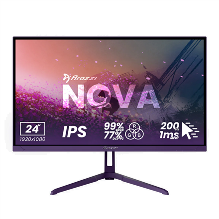 Pilt Arozzi | Nova | 24 " | IPS | FHD | 16:9 | 200 Hz | 1 ms | 1920 x 1080 pixels | 300 cd/m² | HDMI ports quantity 1 | Purple
