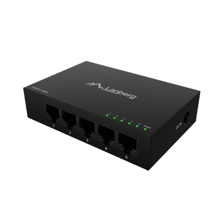Pilt Lanberg | Switch 5x1GB/s Unmanagment Gigabit Ethernet Desktop 12V metal case | DSM1-1005 | Unmanaged | Desktop