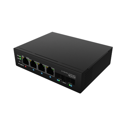 Pilt Lanberg | Switch Light IndustrialPoE 1xBT 3xAT 2xSFP Din Unmanagment Gigabit Ethernet | ILGE-4P-2S-90 | Unmanaged | Din rail