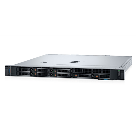 Pilt Dell PowerEdge | R360 | Rack (1U) | Intel Xeon 6 | 1 | 6315P | 4 | 4 | 2.8 GHz | 1x32GB/1x480GB | Up to 8 x 2.5" | PERC H355 | iDRAC9 Enterprise | Power supply 2x700 W | ReadyRails Sliding Rails | No OS | Warranty Basic NBD, 36 month(s)
