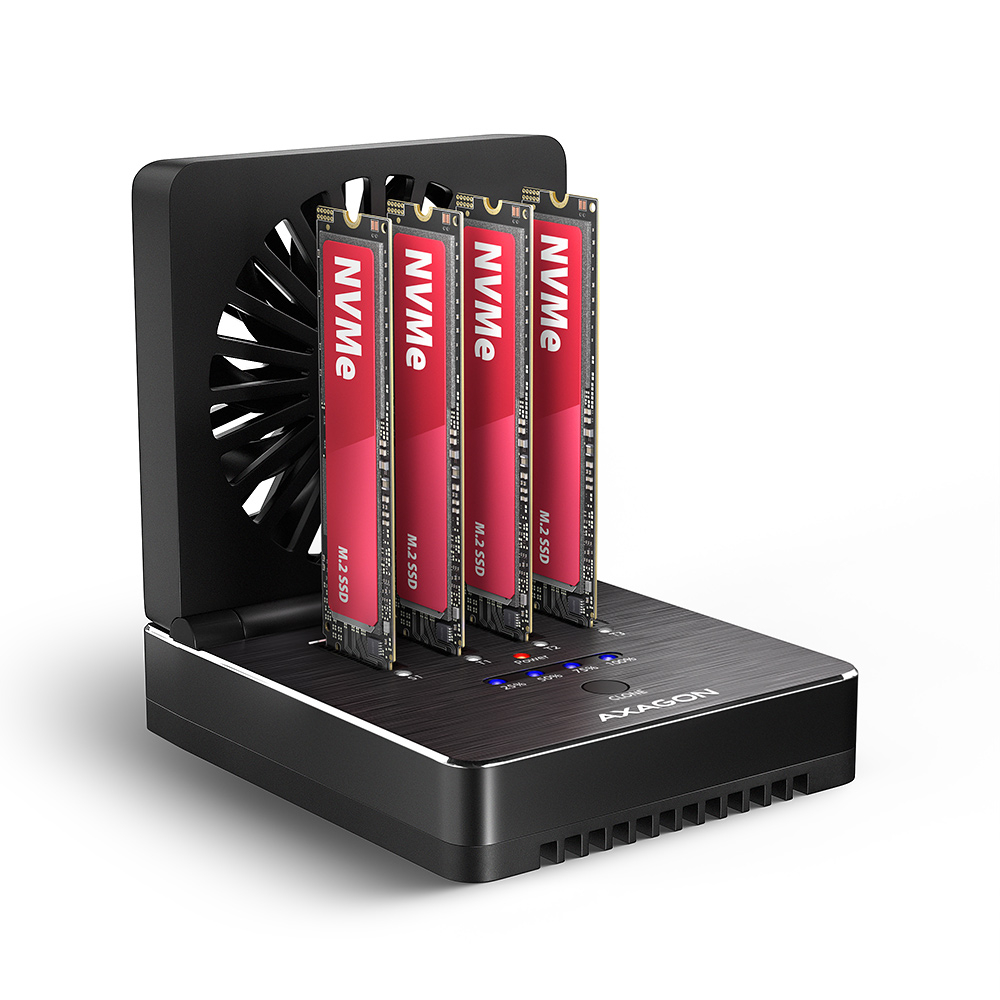 Pilt AXAGON ADSA-M2C44 USB4 docking station for 4x M.2 NVMe SSDs with disk cloning function without a PC