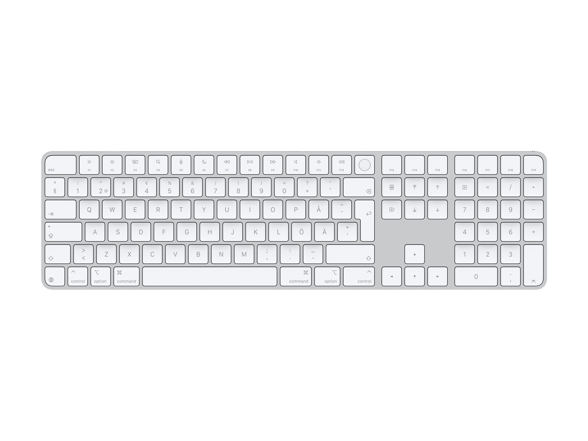 Pilt Apple Magic Keyboard with Touch ID and Numeric Keypad | Keyboard | Wireless | Swedish | White