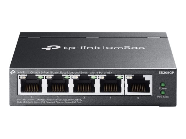 Pilt TP-LINK | Omada 5-Port Gigabit Easy Managed Switch with 4-Port PoE+ | ES205GP | Desktop/Wall mountable
