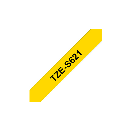 Pilt Brother | TZe-S621 Strong Adhesive Laminated Tape | Black on Yellow | TZe | 8 m | 9 cm