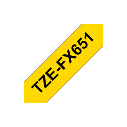 Pilt Brother | TZe-FX651 Flexible ID Laminated Tape | Black on Yellow | TZe | 8 m | 2.4 cm