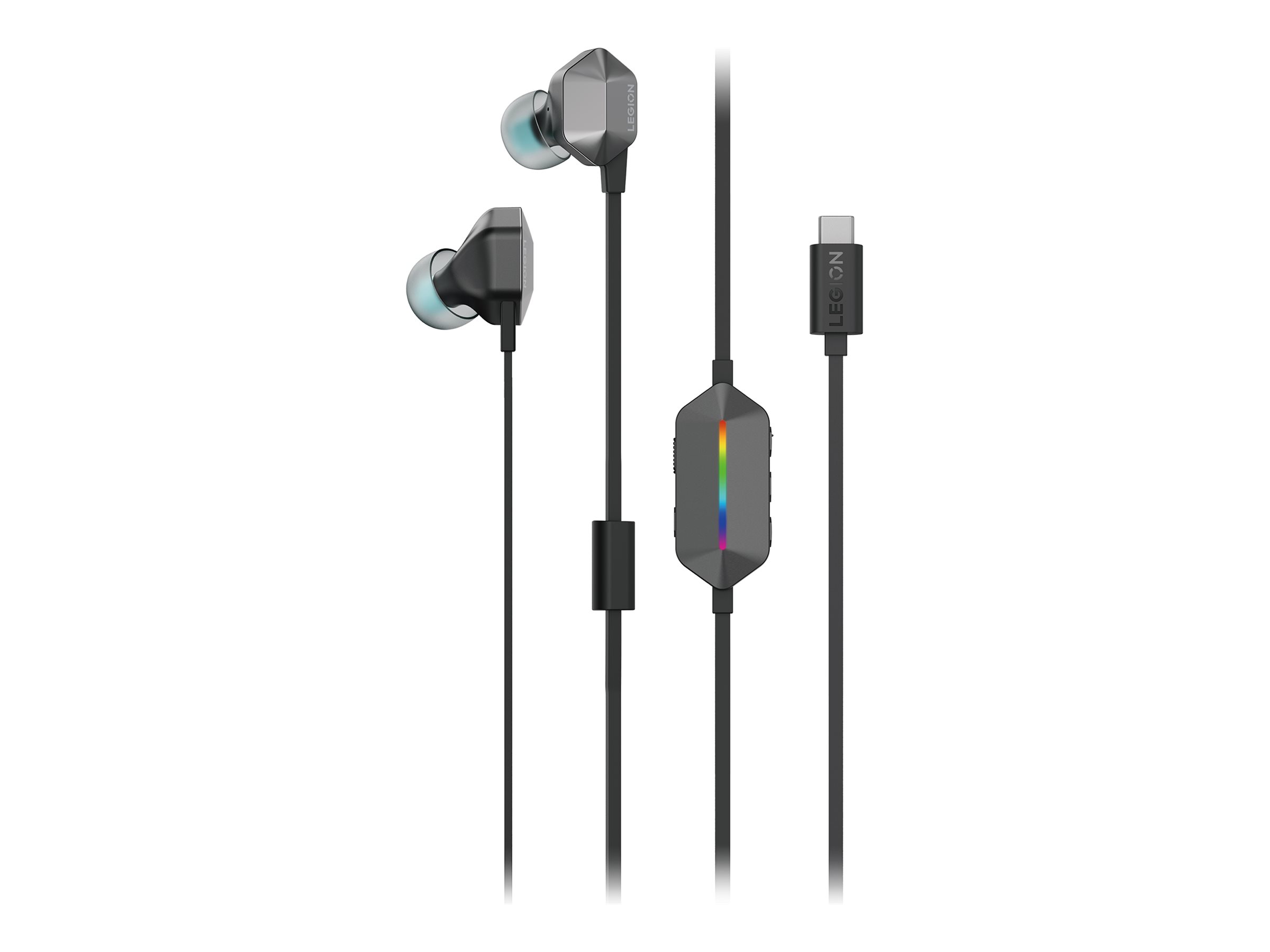 Pilt Lenovo RGB Gaming In-Ear Headphones | Legion E510 7.1 | Built-in microphone | Wired | Stormy Gray