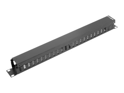 Pilt Lanberg 19" cable management panel type A 1U | AK-1201-B | Black