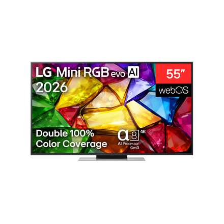 Pilt LG 4K evo AI Mini RGB TV | 55MRGB87B3B | 55 | Smart TV | webOS | UHD | Black