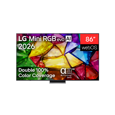 Pilt LG 4K evo AI Mini RGB TV | 86MRGB87B3B | 86 | Smart TV | webOS | UHD | Black