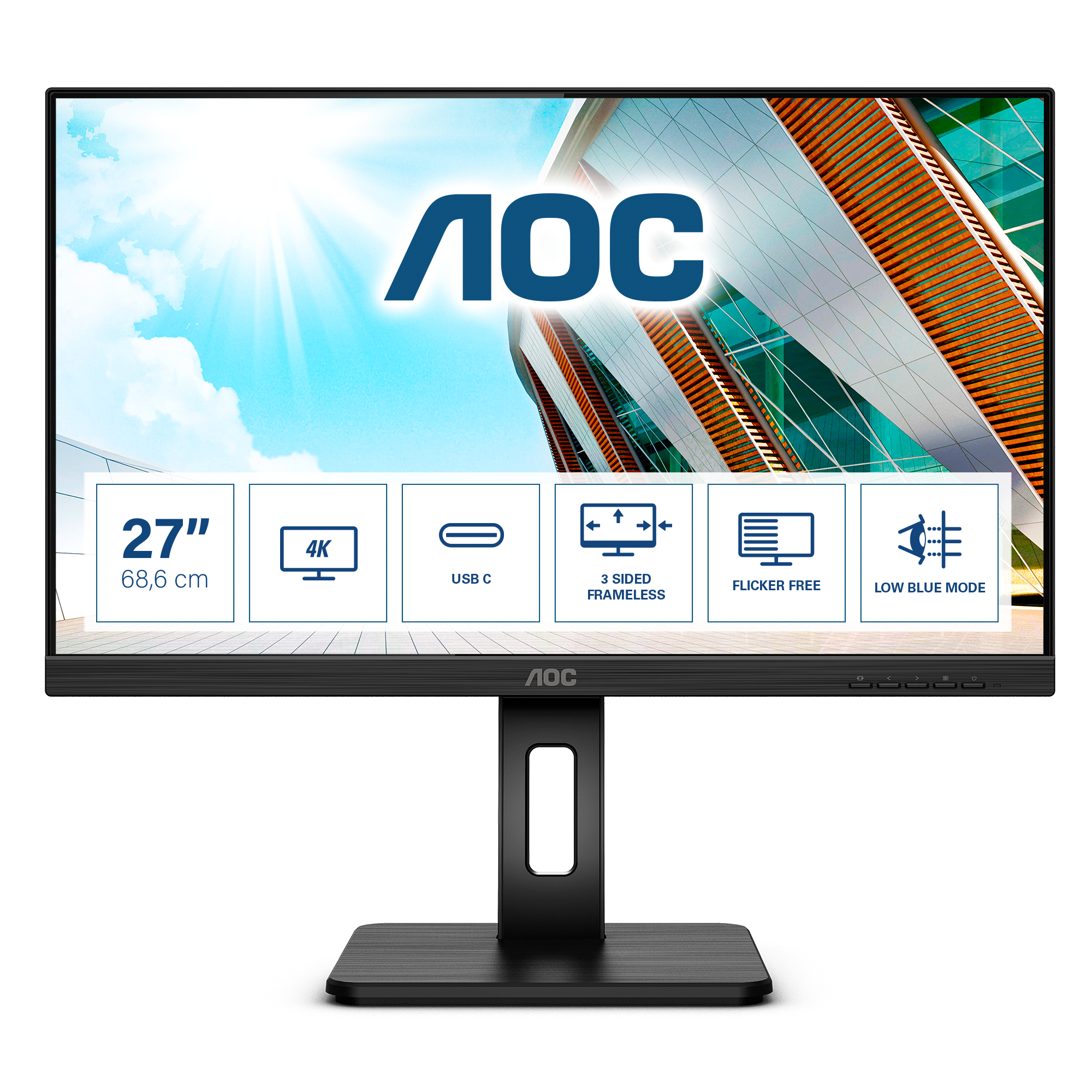 Pilt U27P2CA | 27 " | IPS | 60 Hz | 4 ms | 3840 x 2160 pixels | 350 cd/m² | HDMI ports quantity 2