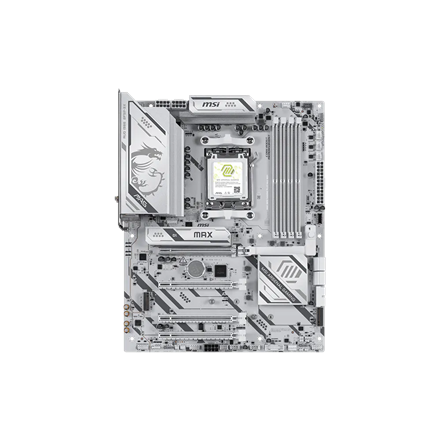 Pilt MSI MAG B850 GAMING PLUS MAX WIFI | Processor family AMD | Processor socket AM5 | DDR5 | Supported hard disk drive interfaces SATA, M.2 | Number of SATA connectors 4