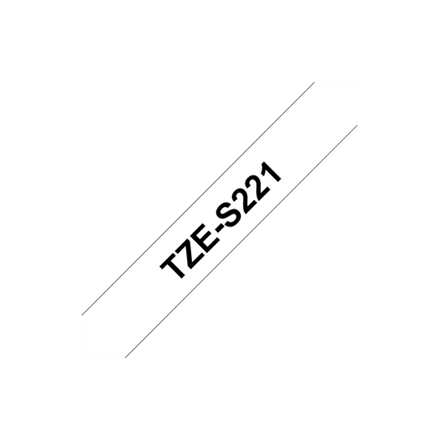 Pilt Brother | TZe-S221 Strong Adhesive Laminated Tape | Black on White | TZe | 8 m | 9 cm
