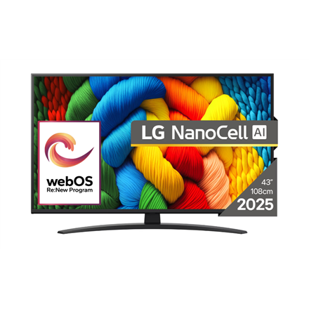 Pilt LG 43NANO81A3A | 43 | Smart TV | webOS 25 | UHD