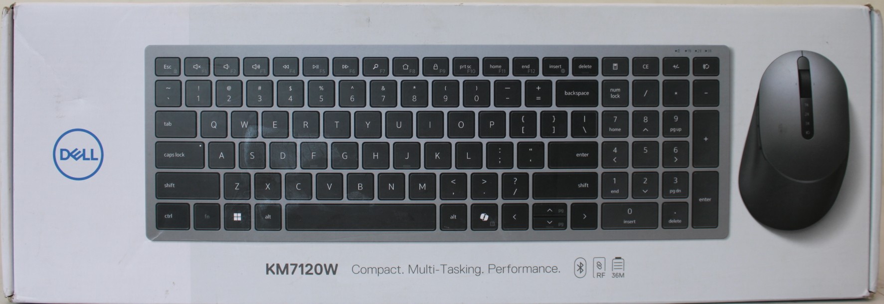 Pilt SALE OUT.  | Dell | Keyboard and Mouse | KM7120W | Wireless | 2.4 GHz, Bluetooth 5.0 | Batteries included | Bluetooth | Wireless connection | US | Titan Gray | REFURBISHED