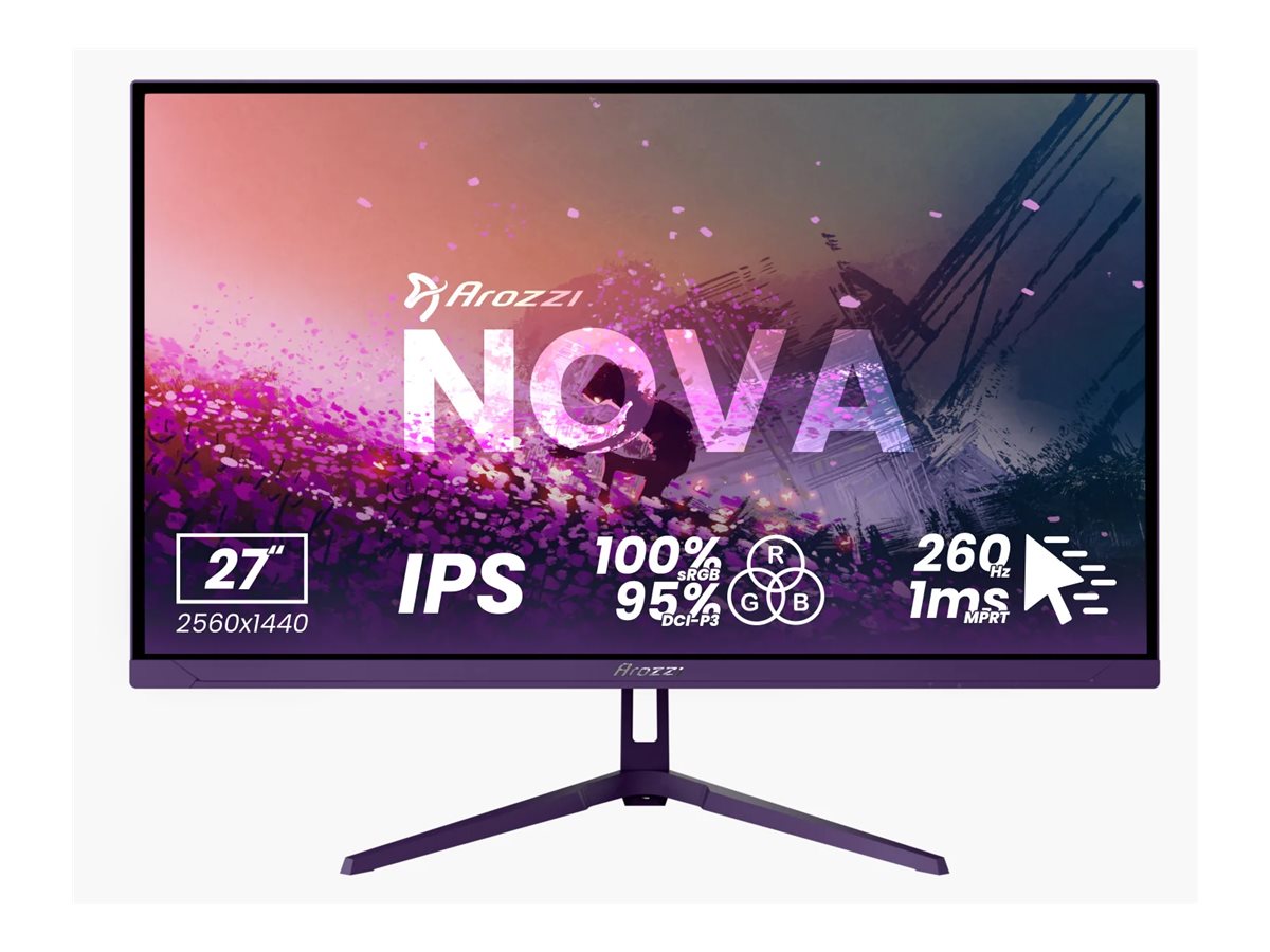 Pilt Arozzi | Nova | 27 " | IPS | QHD | 16:9 | 180 Hz | 1 ms | 2560 x 1440 pixels | 350 cd/m² | HDMI ports quantity 2 | Purple