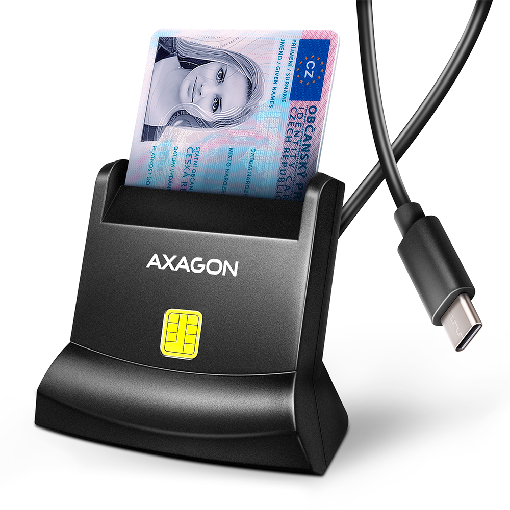 Pilt AXAGON USB-C Smart card StandReader | CRE-SM4NC