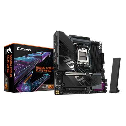 Pilt Gigabyte B850M A ELT WF6E | Processor family AMD | Processor socket AM5 | DDR5 | Supported hard disk drive interfaces SATA, M.2 | Number of SATA connectors 4