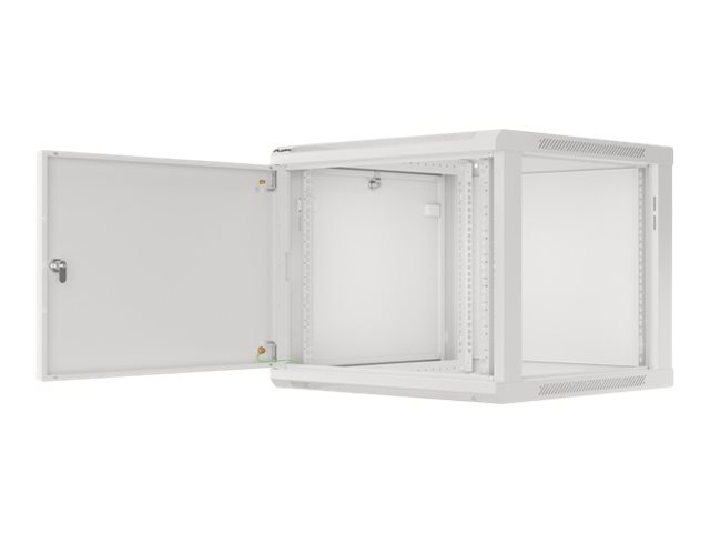 Pilt Lanberg | Rack cabinet 19" wall-mount 9U/600x600 (flat pack) for self-assembly with metal door | WF01-6609-00S | Grey
