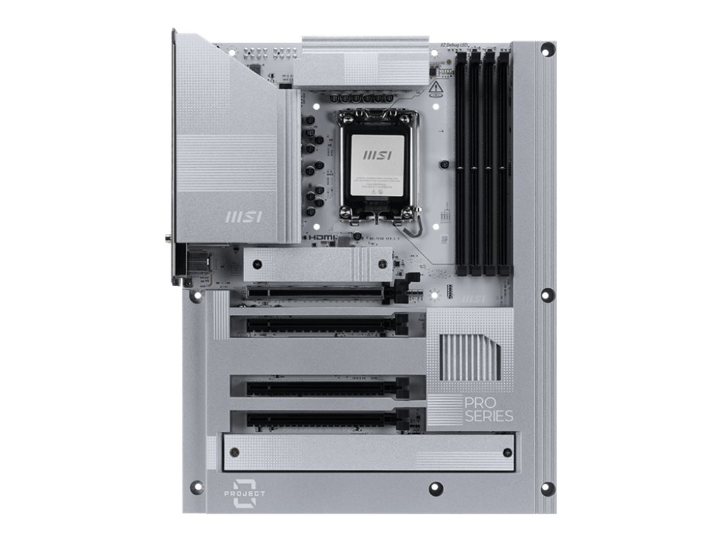 Pilt MSI PRO Z890-S WIFI PZ | Processor family Intel | Processor socket LGA1851 | DDR5 | Supported hard disk drive interfaces SATA, M.2 | Number of SATA connectors 4