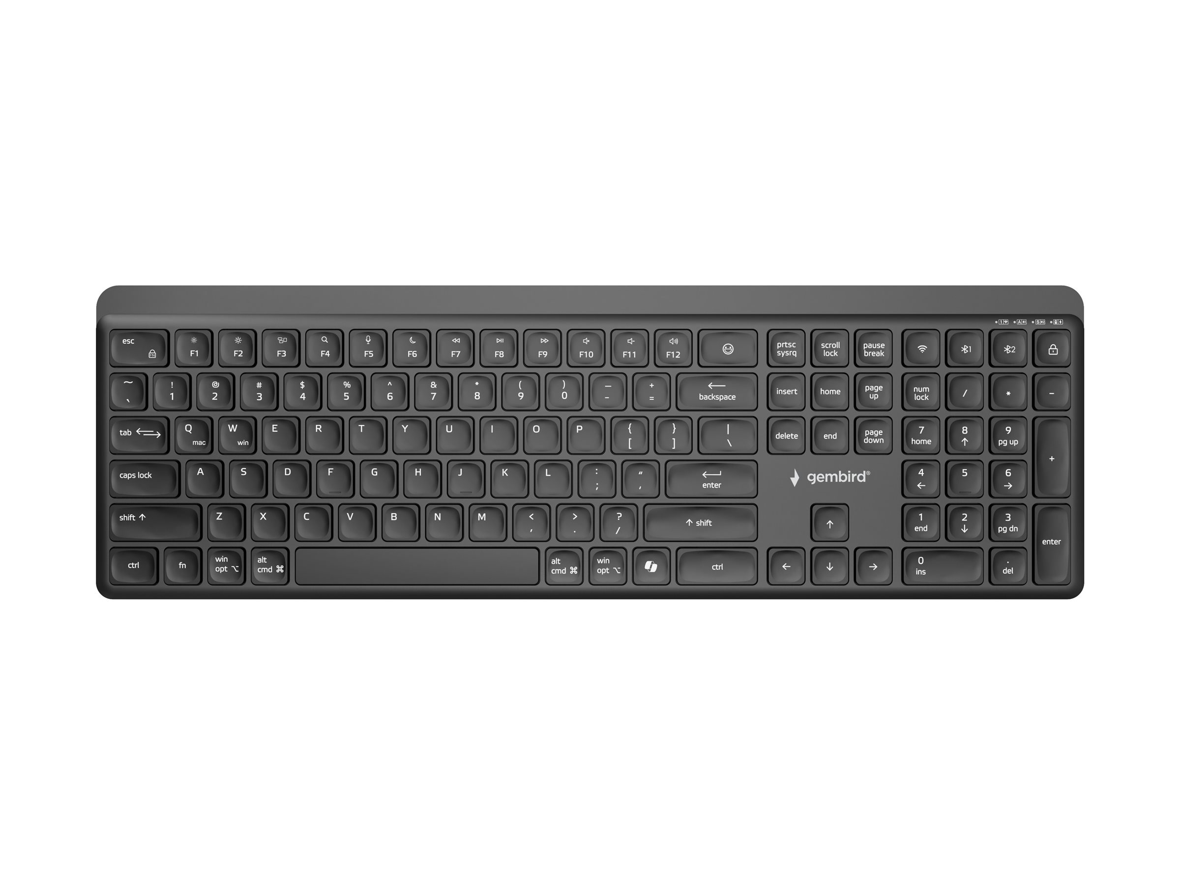 Pilt Gembird KB-WPS-03 | Keyboard | Wireless | US | Bluetooth | Black