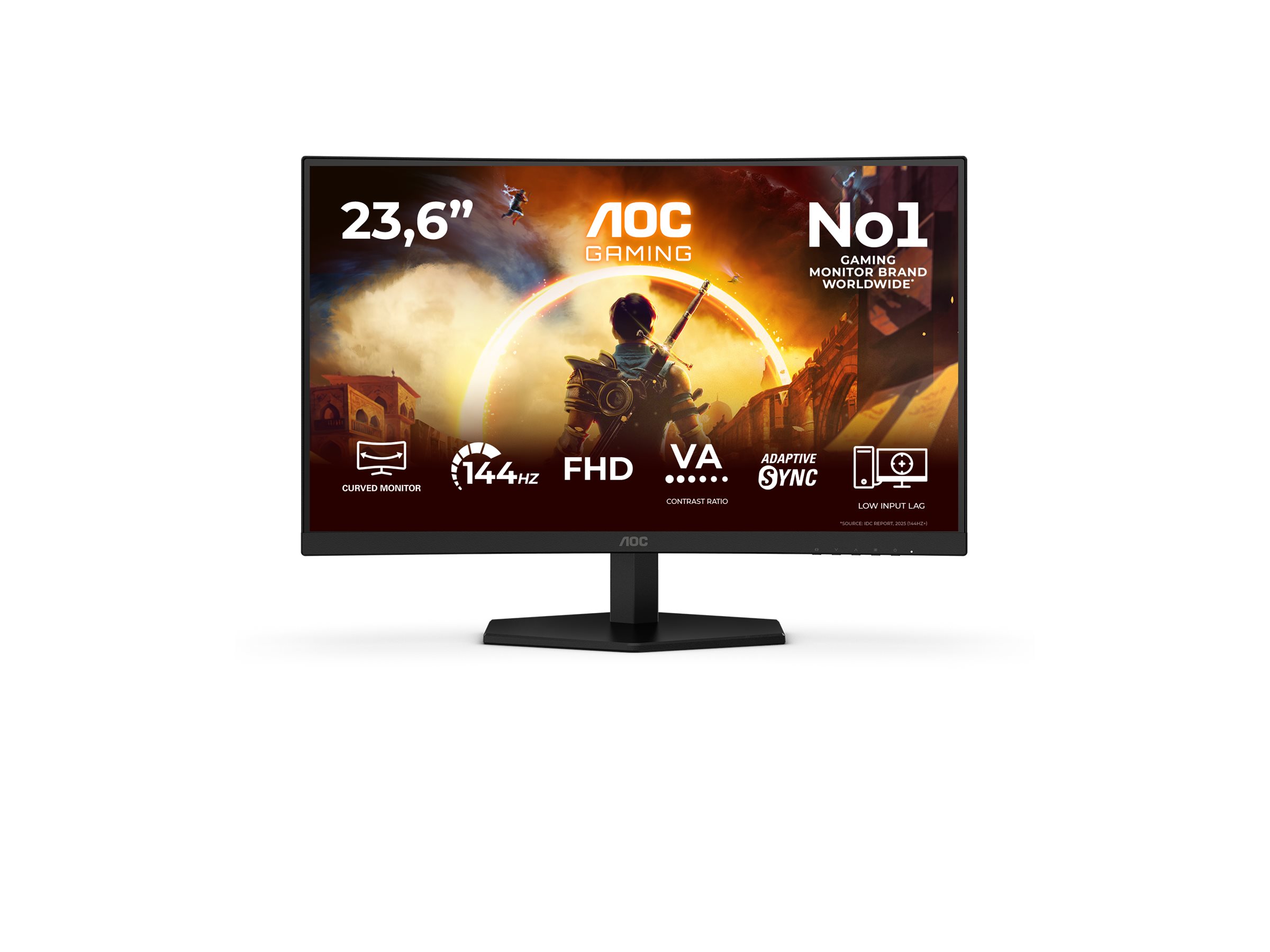 Pilt AOC | C24G42FE | 24 " | Fast VA | FHD | 16:9 | 180 Hz | 0.5 ms | 1920 x 1080 pixels | 300 cd/m² | HDMI ports quantity 1 | Black