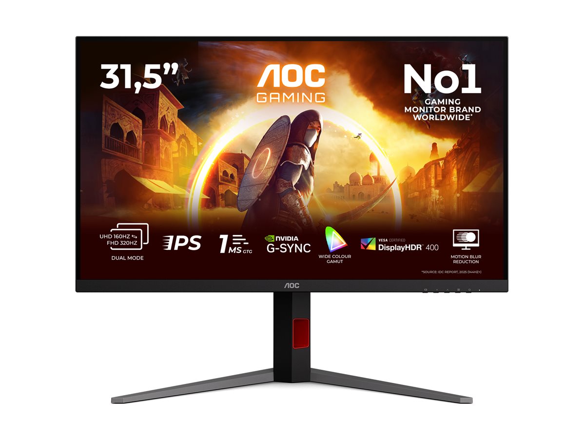Pilt AOC | U32G4U | 32 " | Fast IPS | UHD | 16:9 | 160 Hz | 1 ms | 3840 x 2160 pixels | 450 cd/m² | HDMI ports quantity 2 | Black