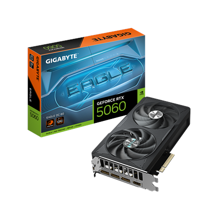 Pilt Gigabyte GeForce RTX 5060 EAGLE OC 8G | NVIDIA | 8 GB | GeForce RTX 5060 | GDDR7 | HDMI ports quantity 1 | PCI-E 5.0