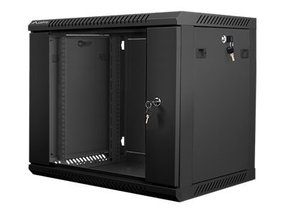 Pilt Lanberg | Rack cabinet 19" wall-mount 9U/600x450 (flat pack) | WF01-6409-10B | Black